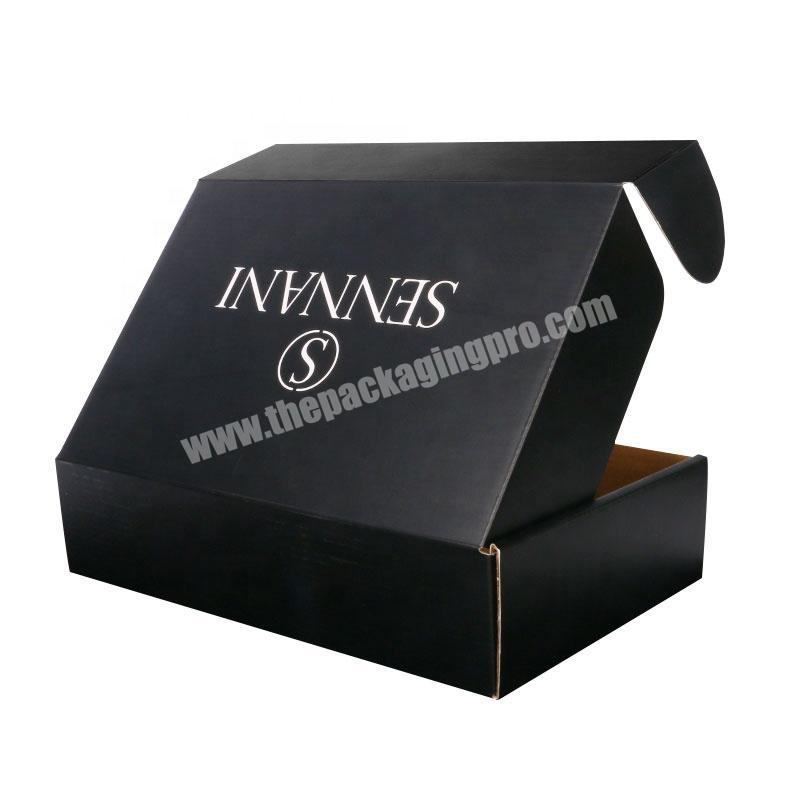 custom logo print Black Cardboard Paper mailer electronics online postal clothes shipping box