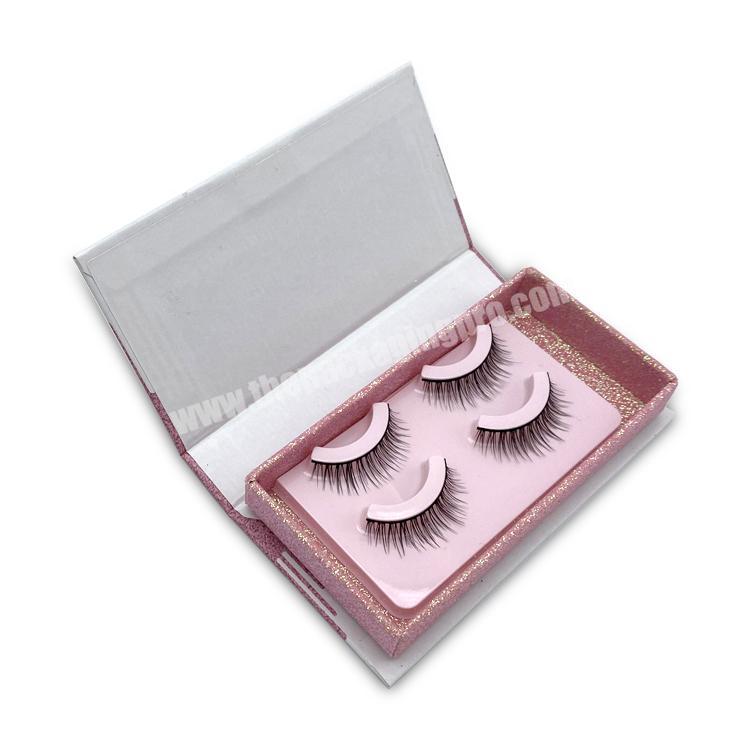 custom logo printed paper pink empty lash box packaging private label false eyelash package box