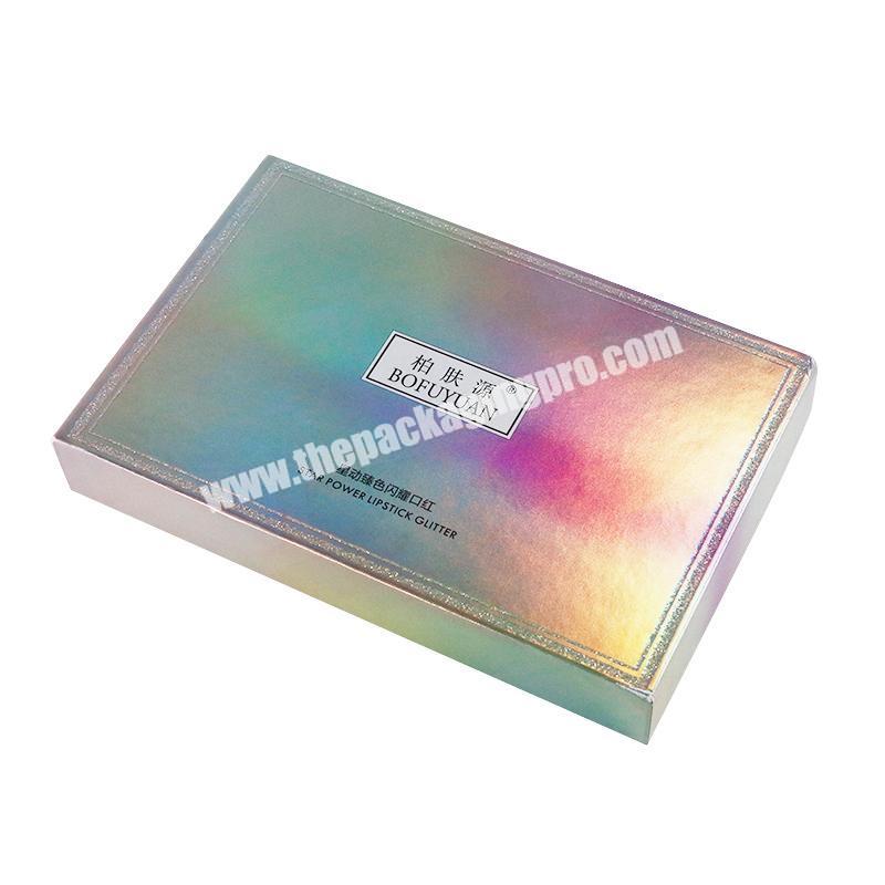 custom hologram multi pack cardboard cosmetic nail polish set lip gloss packaging gift box