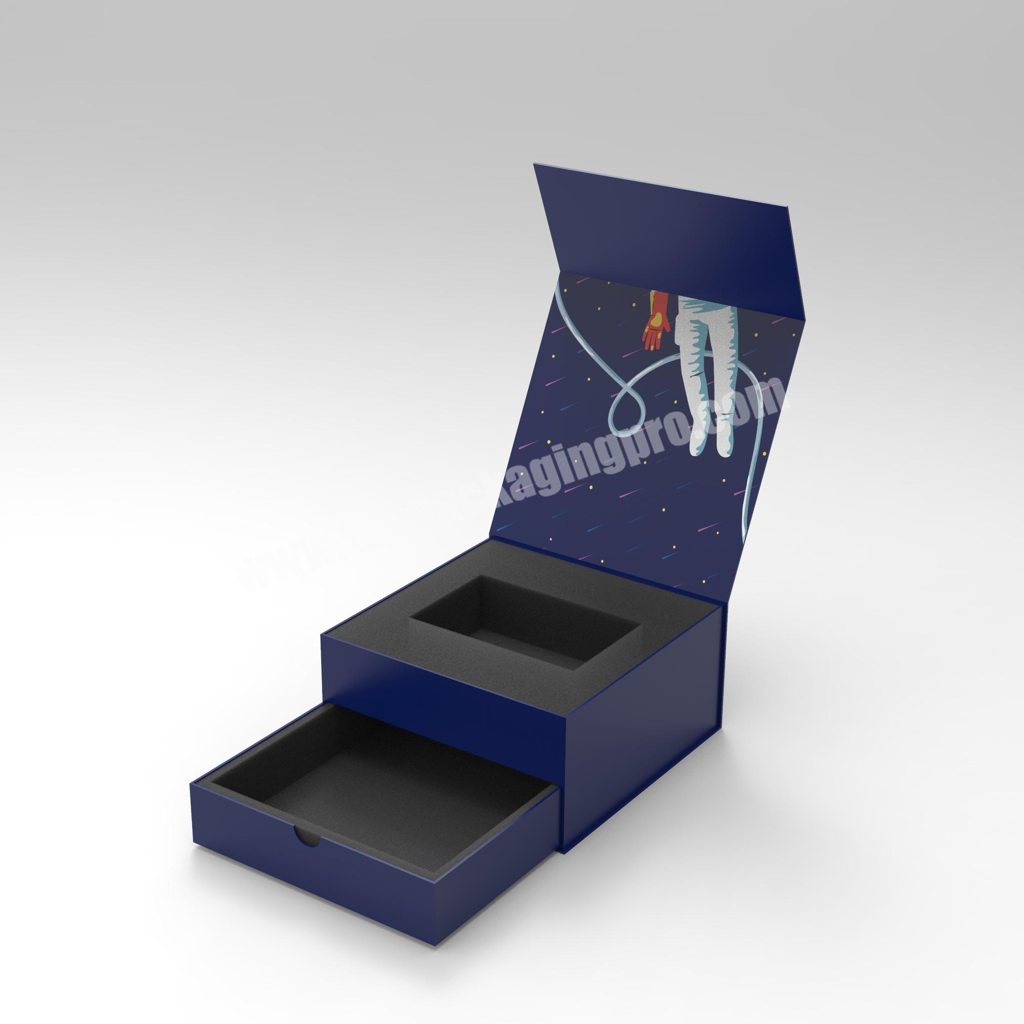 custom magnetic gift box for dress luxury paper packaging book style box with logo for jewelry watch box with foam
