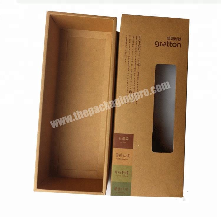 custom natural brown kraft paper box packaging for sunglasses sock towel underwear