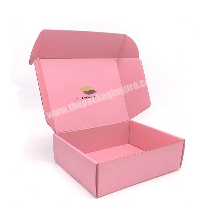 custom print cardboard packaging box with window foldable storage box pink gift box