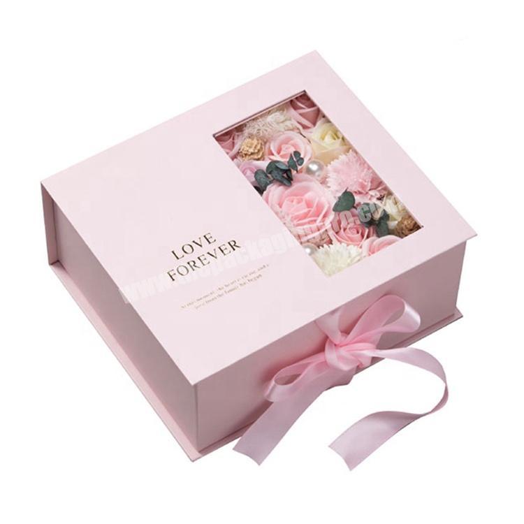 custom luxury with magnetic lid and window pink jewelry elegant paper gift boxes magnetic window gift boxes
