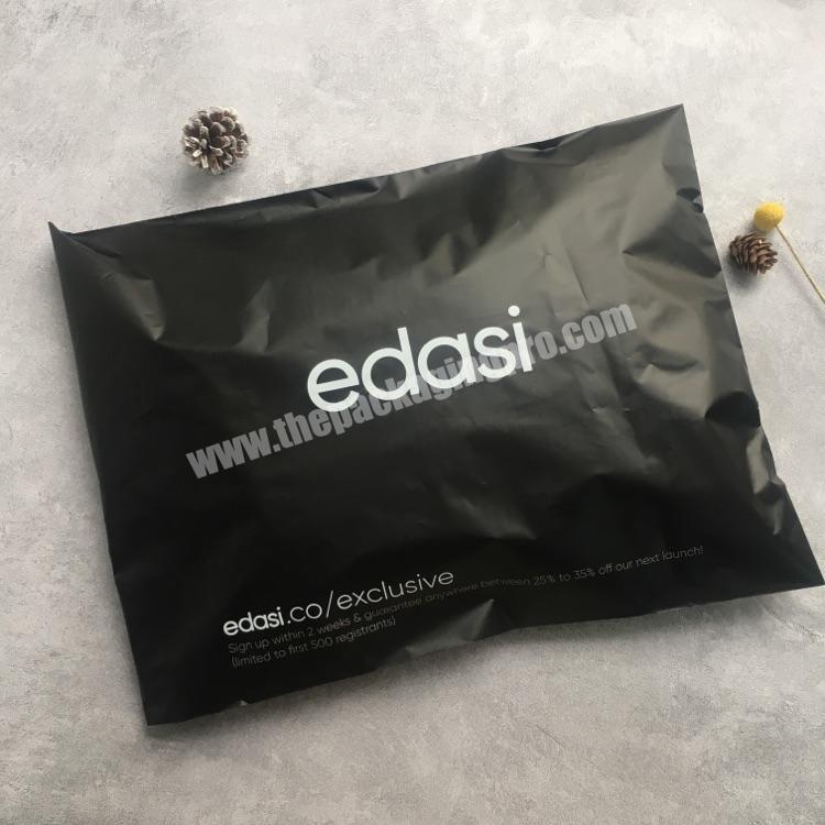 custom printed biodegradable matte black poly mailer bag envelope mailing plastic shipping packaging bag for clothesshoebag