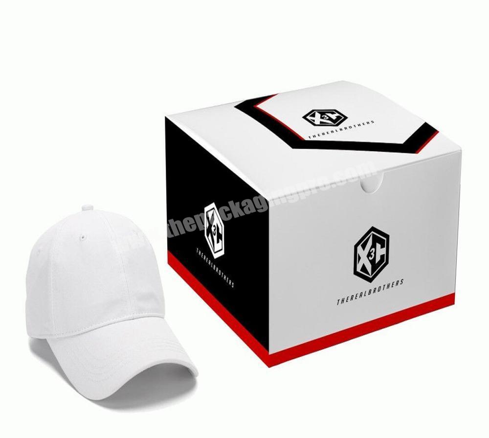 custom printed logo  cross baseball trucker sports snapback cap hat paper cardboard bonnet packaging gift box for cap