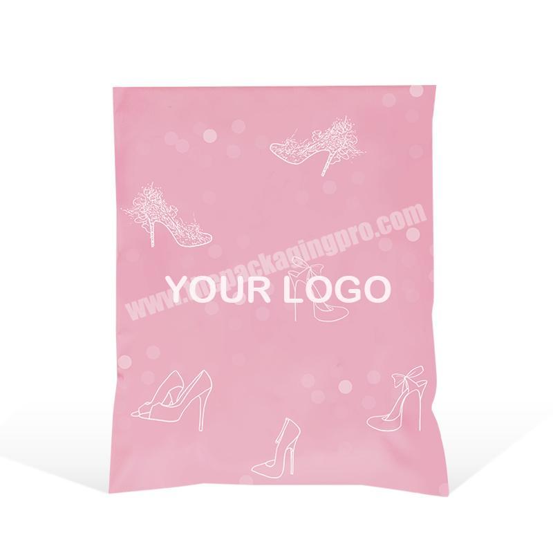 custom printed logo matt  pink poly mailer envelope plastic post packing bag for shipping