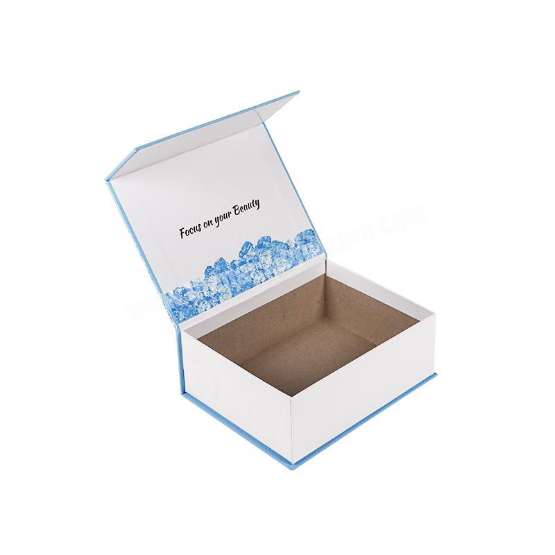 custom printing duplex hard cardboard ice ball beauty makeup packaging paper box with magnetic lid