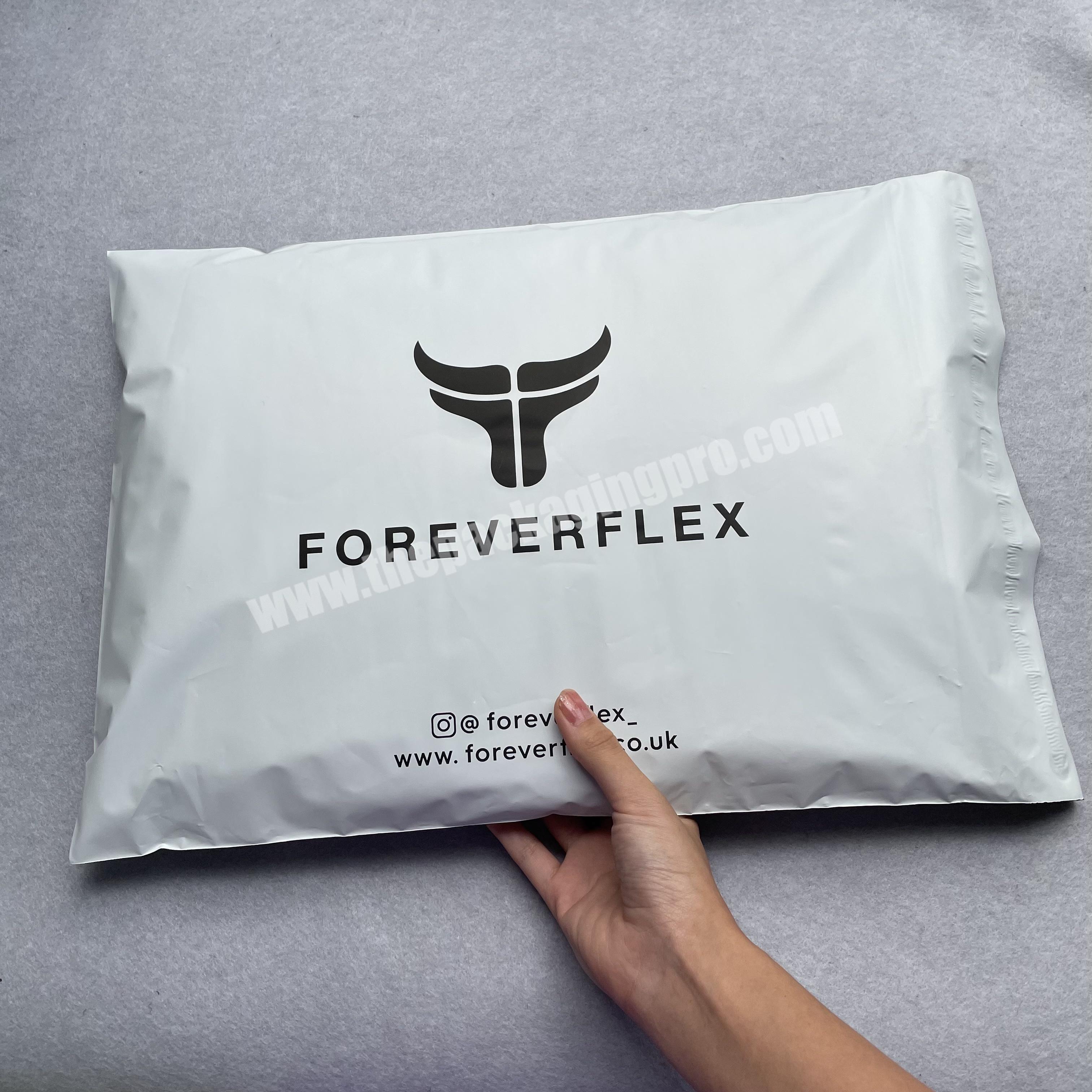 custom printing hot selling wholesale black logo branded matte white poly bag shipping mailer bags