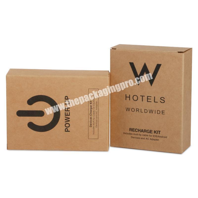 eco-friendly 350g 20pt brown kraft foldable packaging paper box with custom logo design