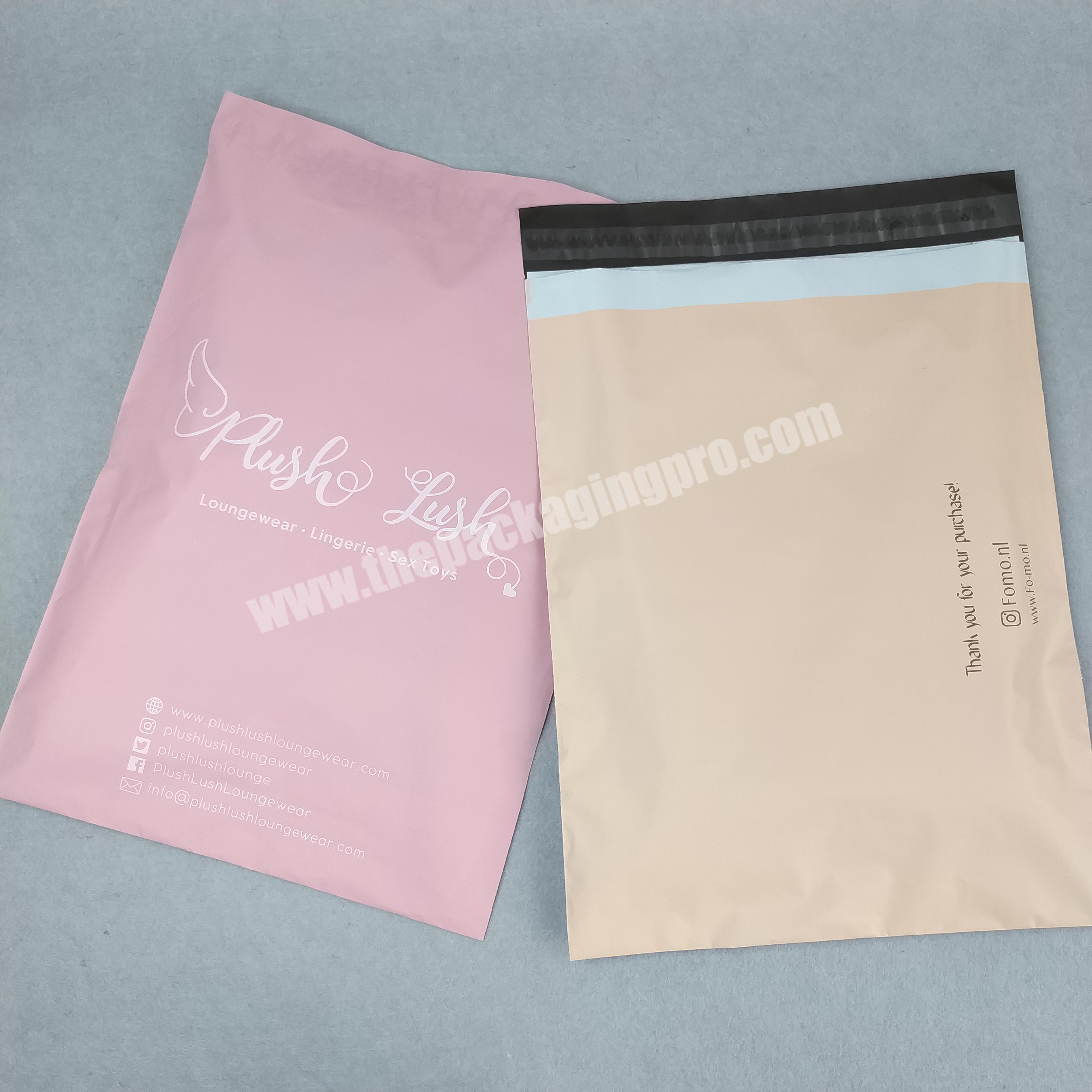 eco friendly luxury matte pink polymailer custom own logo custom biodegradable bagpolymailerpackage bag