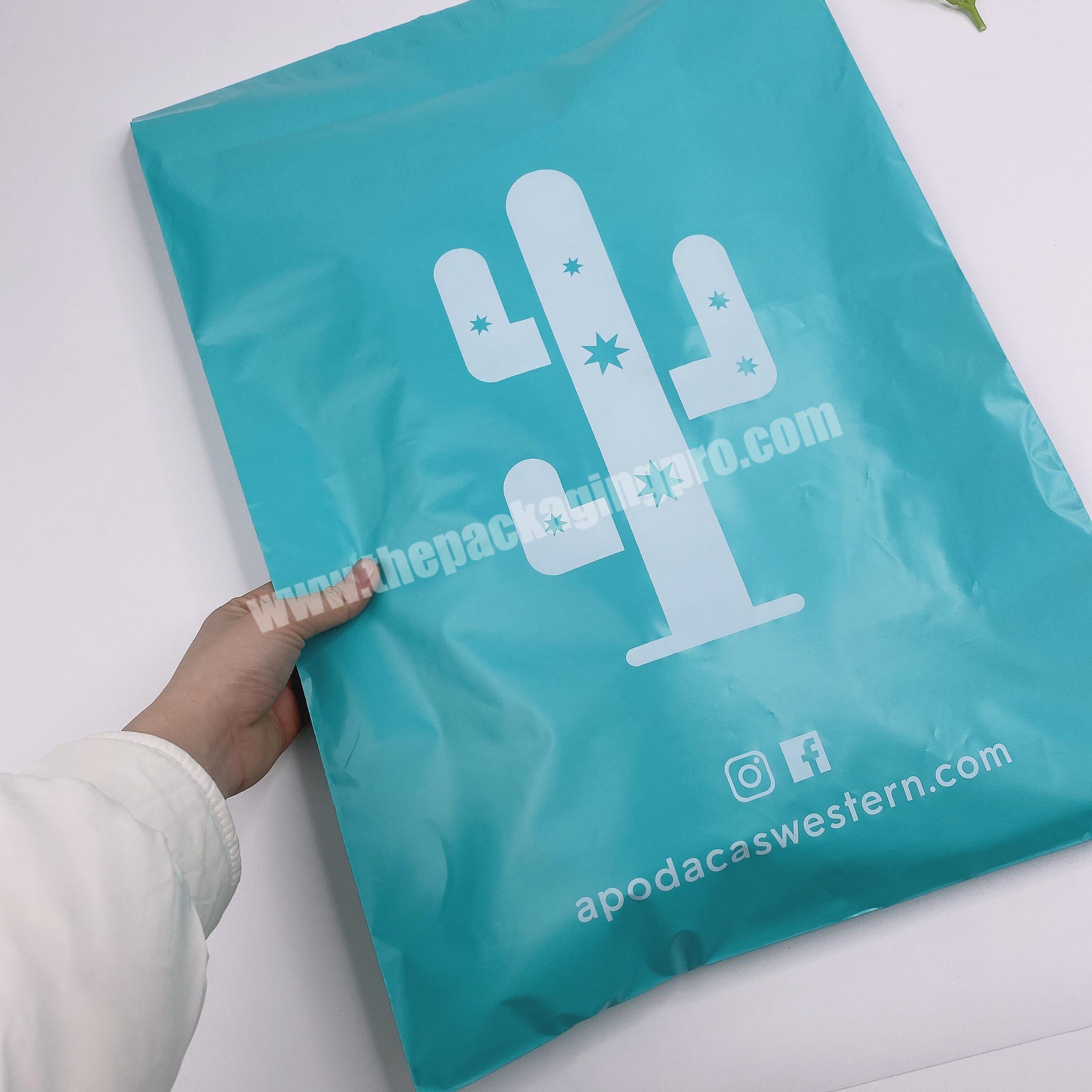 eco friendly teal green with custom logo custom shipping bags poly mailer bags courier bags with logo for clothing packaging