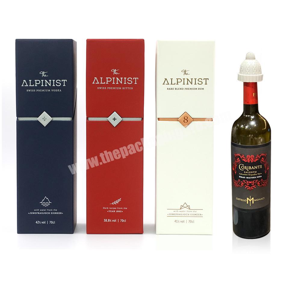 luxury red black whiskey champagne spirit magnetic cardboard gift packing cajas individuales para vino wine packaging box