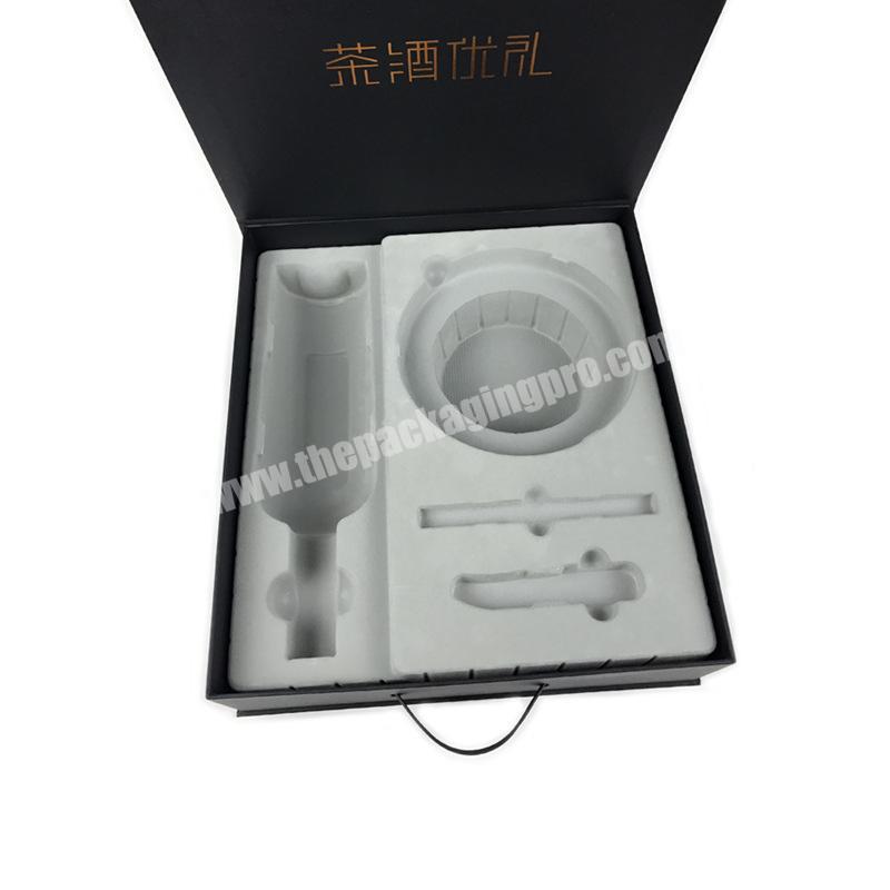 empty custom printing high quality magnetic wine bottle set gift box with handles