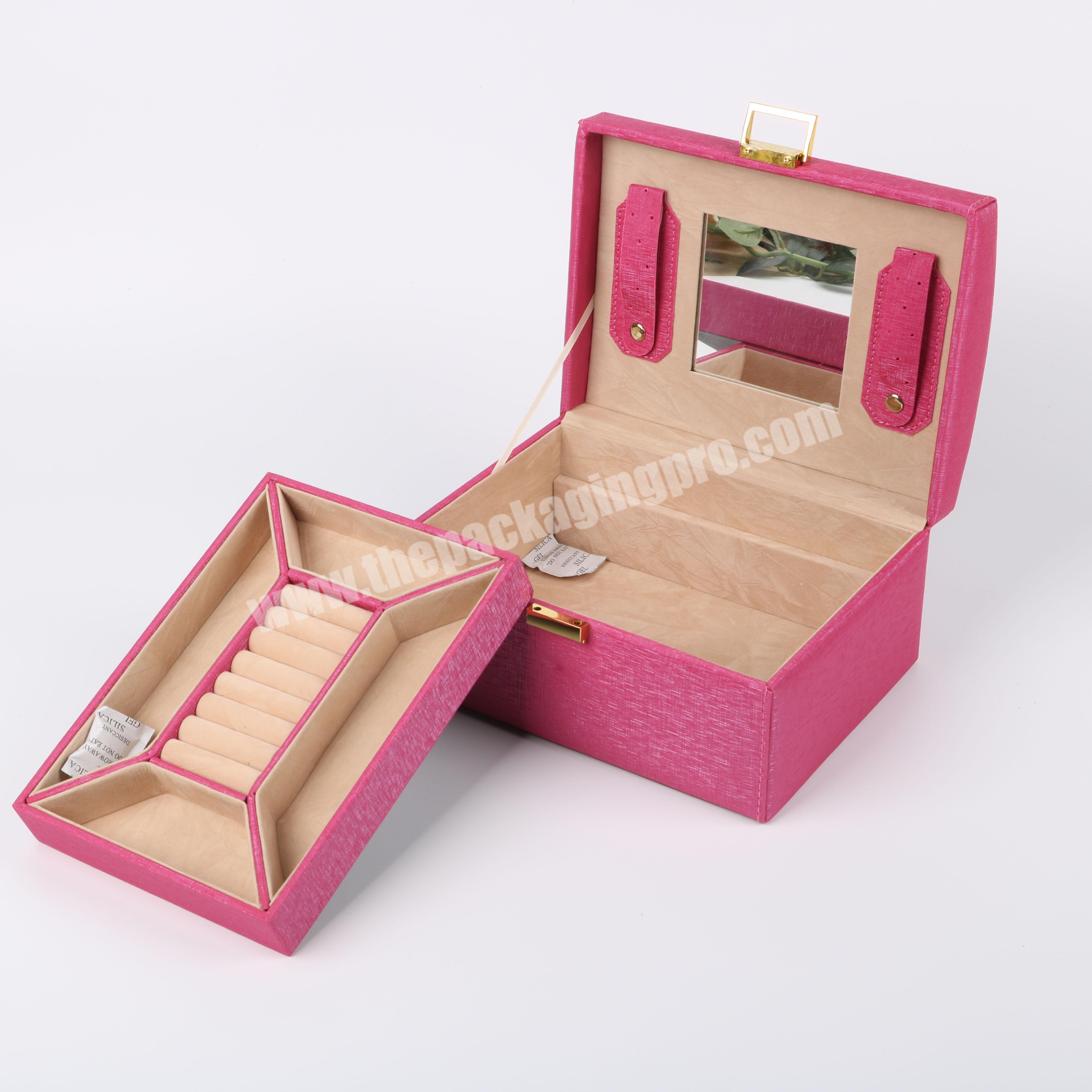 factory nice design luxury leather jewelry packaging box gift package for women jewelry