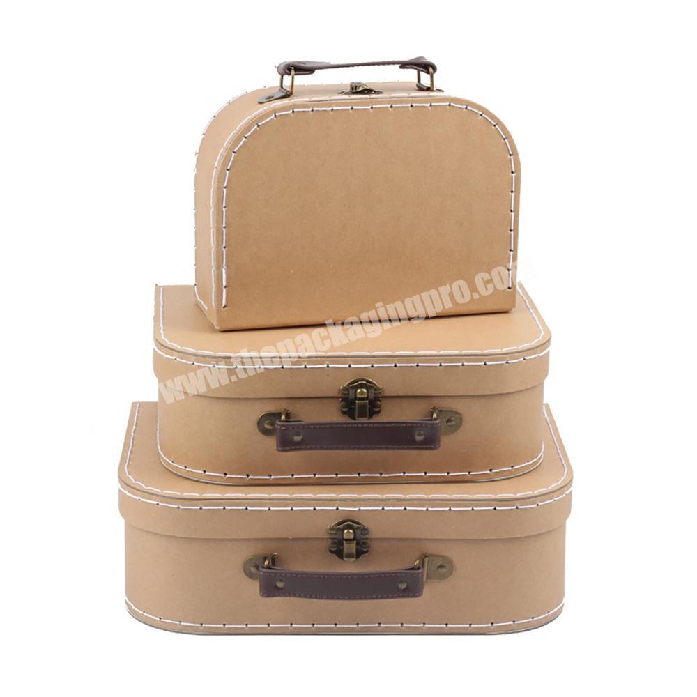 handmade feature kraft paper suitcase wedding memory suitcase keepsake box luxury suitcase