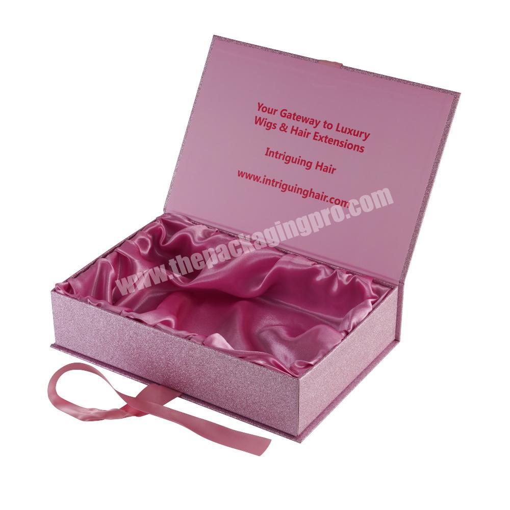 happy birthday hair extension magnetic flat fold paper cardboard packaging gift folding box with ribbon