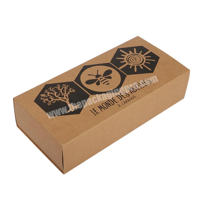 high quality Kraft Paper Gift Box Custom Printed Drawer Slide Style Kraft honey Paper Packaging Box