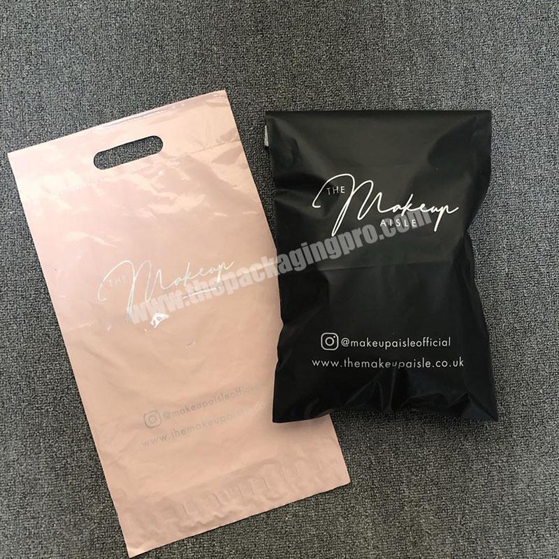 high quality printed custom poly mailer bags with silver logo for t shirt packaging