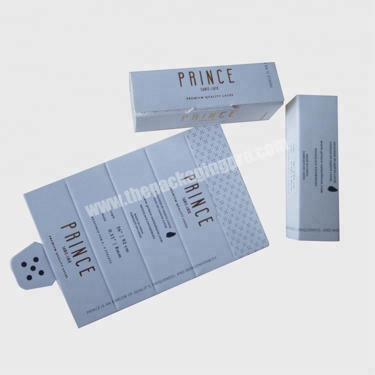 hot foil paper sock sleeve packaging insert card for shoelace