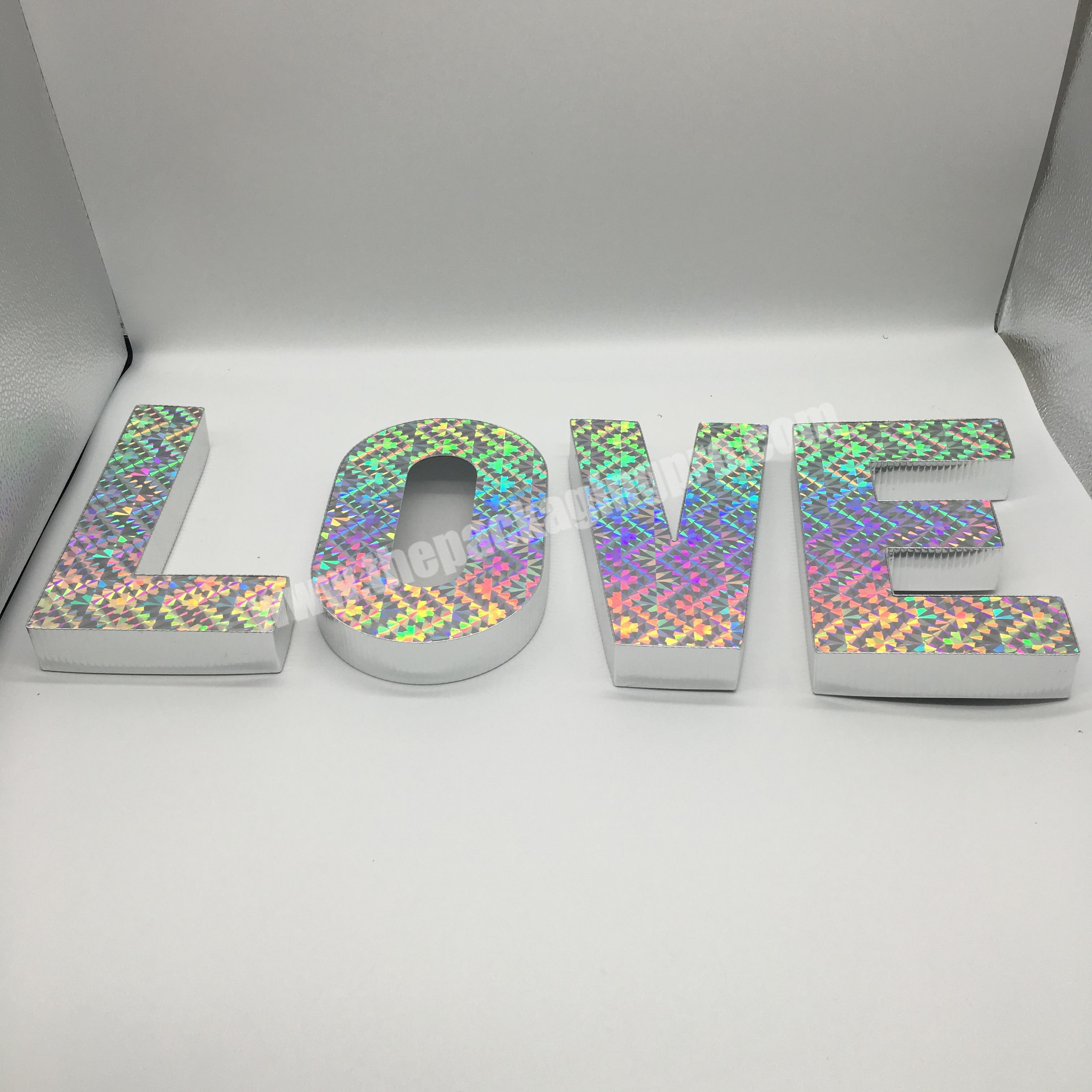 letter LOVE box machine made custom box