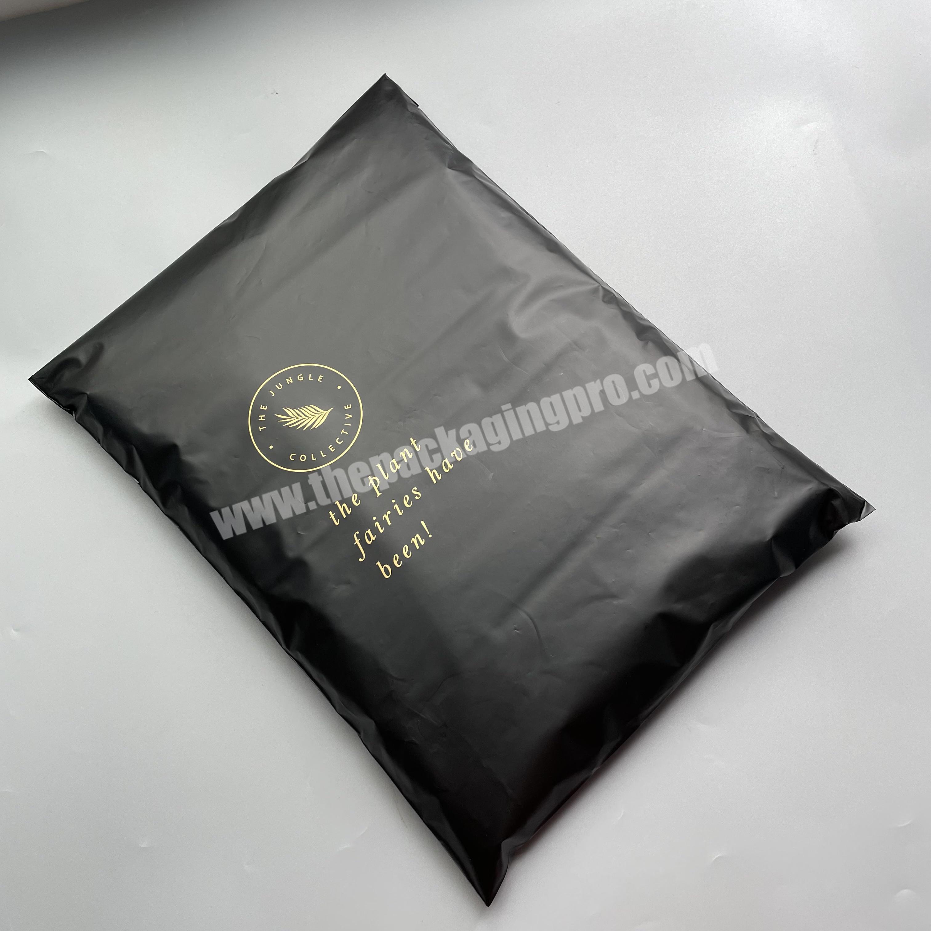 low MOQ high quality custom printed logo matte black poly mailers plastic packaging bag for clothing compostable mailing bag