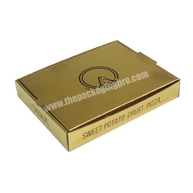 luxury Custom gold foil Corrugated Paper Pizza Delivery Box