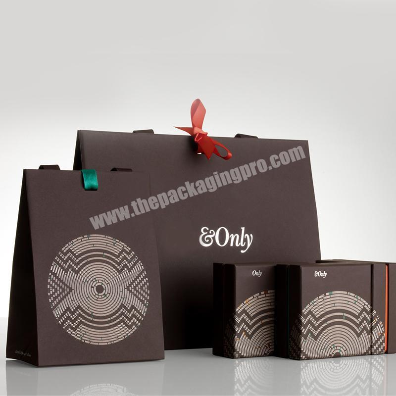 luxury bronzing paper bags personalized black paper bags with logo