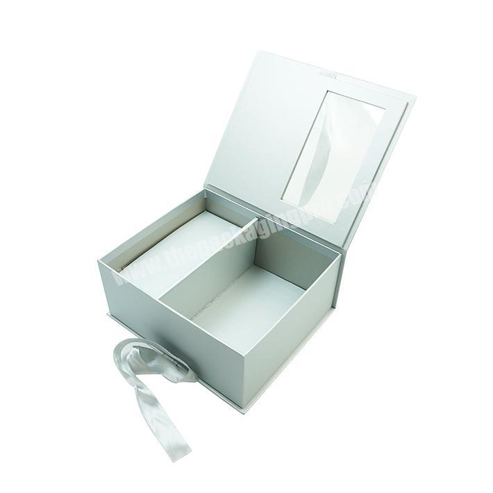 luxury custom gifts cardboard folding box with pvc window packaging paper gift boxes