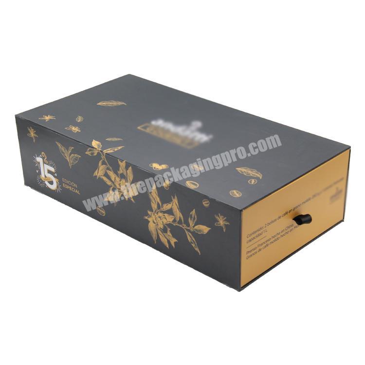 luxury custom logo paper high-end with a drawer tea tube lid textured paper jewelry display paper gift box