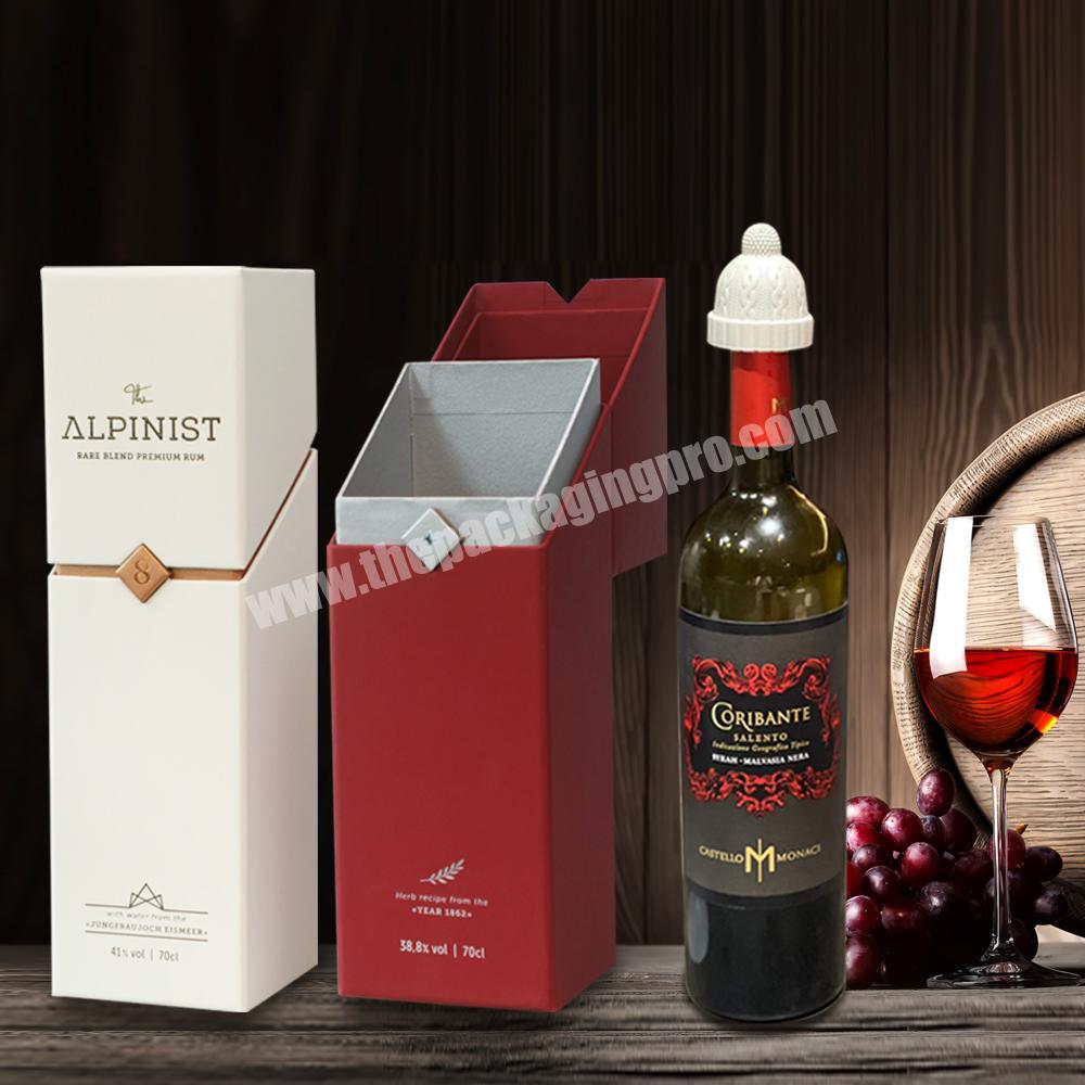 luxury red black whiskey champagne spirit magnetic cardboard gift packing cajas individuales para vino wine packaging box manufacturer