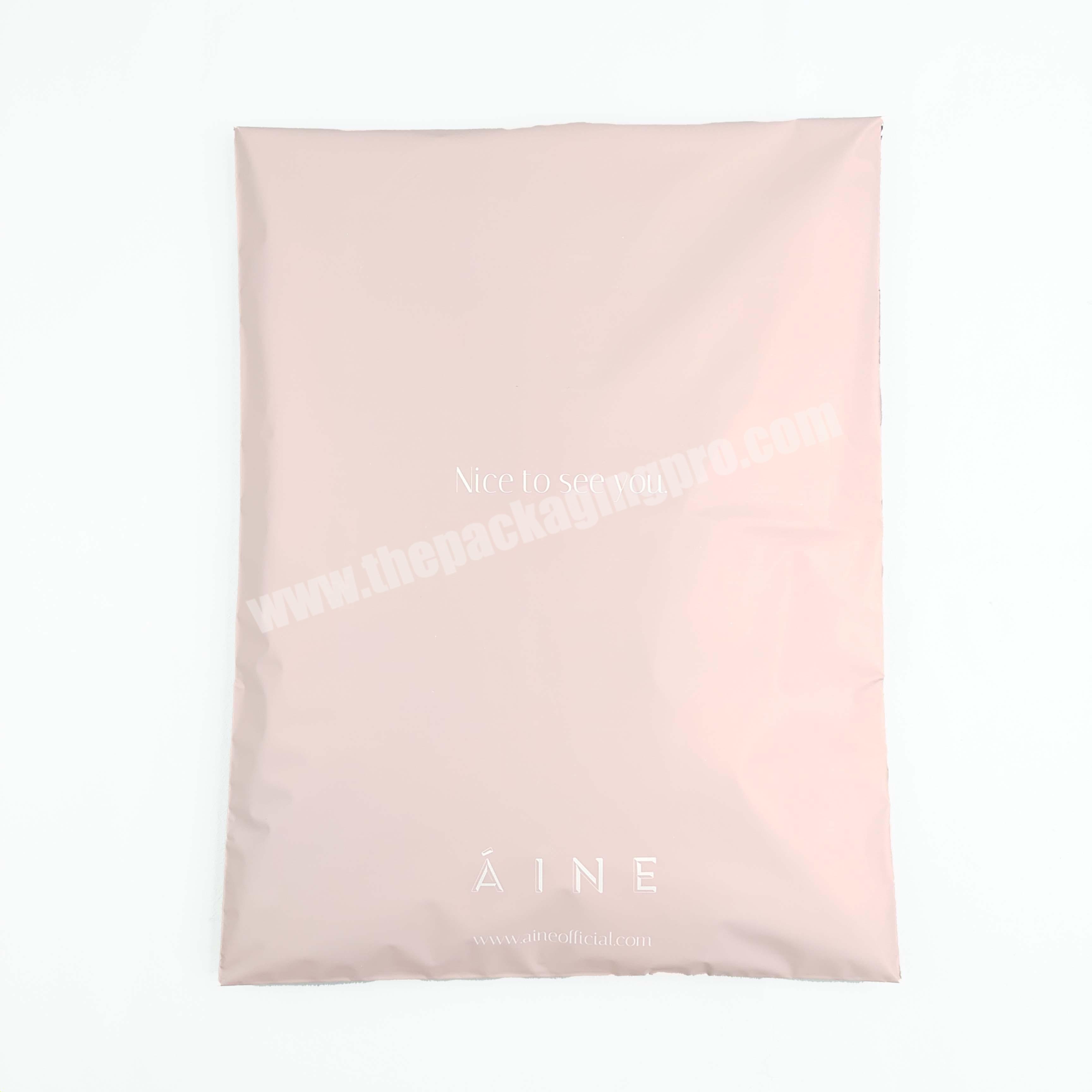 matte pink biodegradable custom print clothing poly post mailer envelope plastic package shipping MAILER  bag