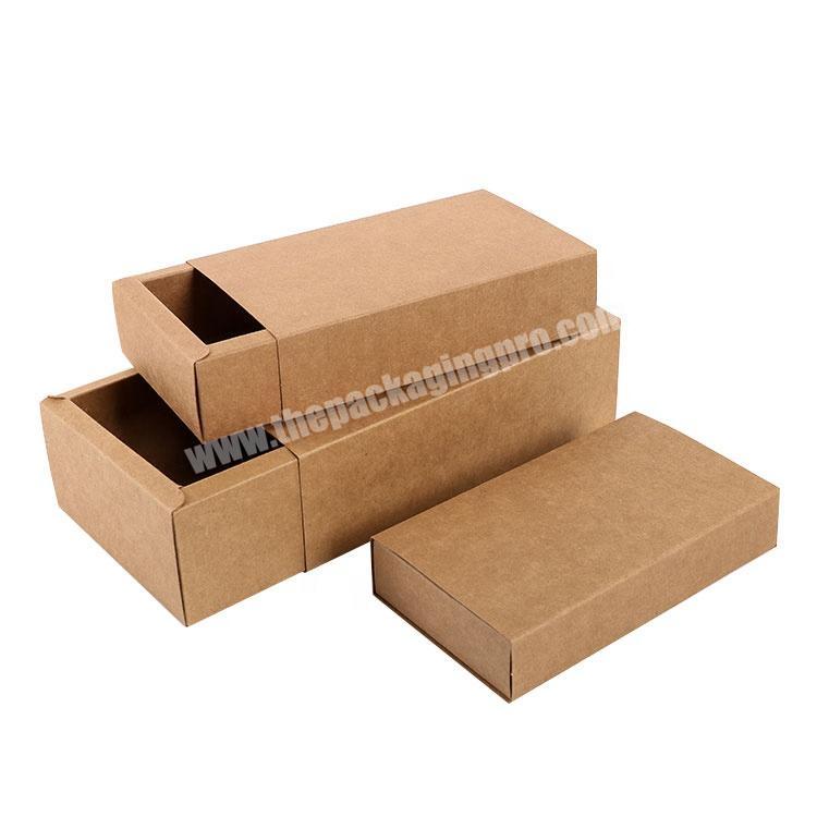 no printing blank recycle brown kraft paper drawer box match box sliding box
