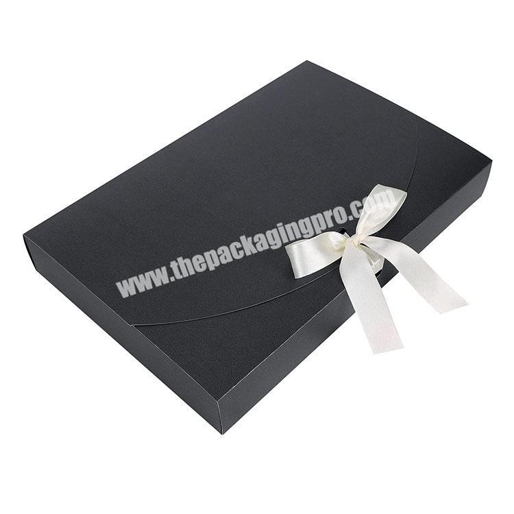 paper boxgift box  Custom attractive price hot sale underwear packaging boxes clothing gift box with ribbon black