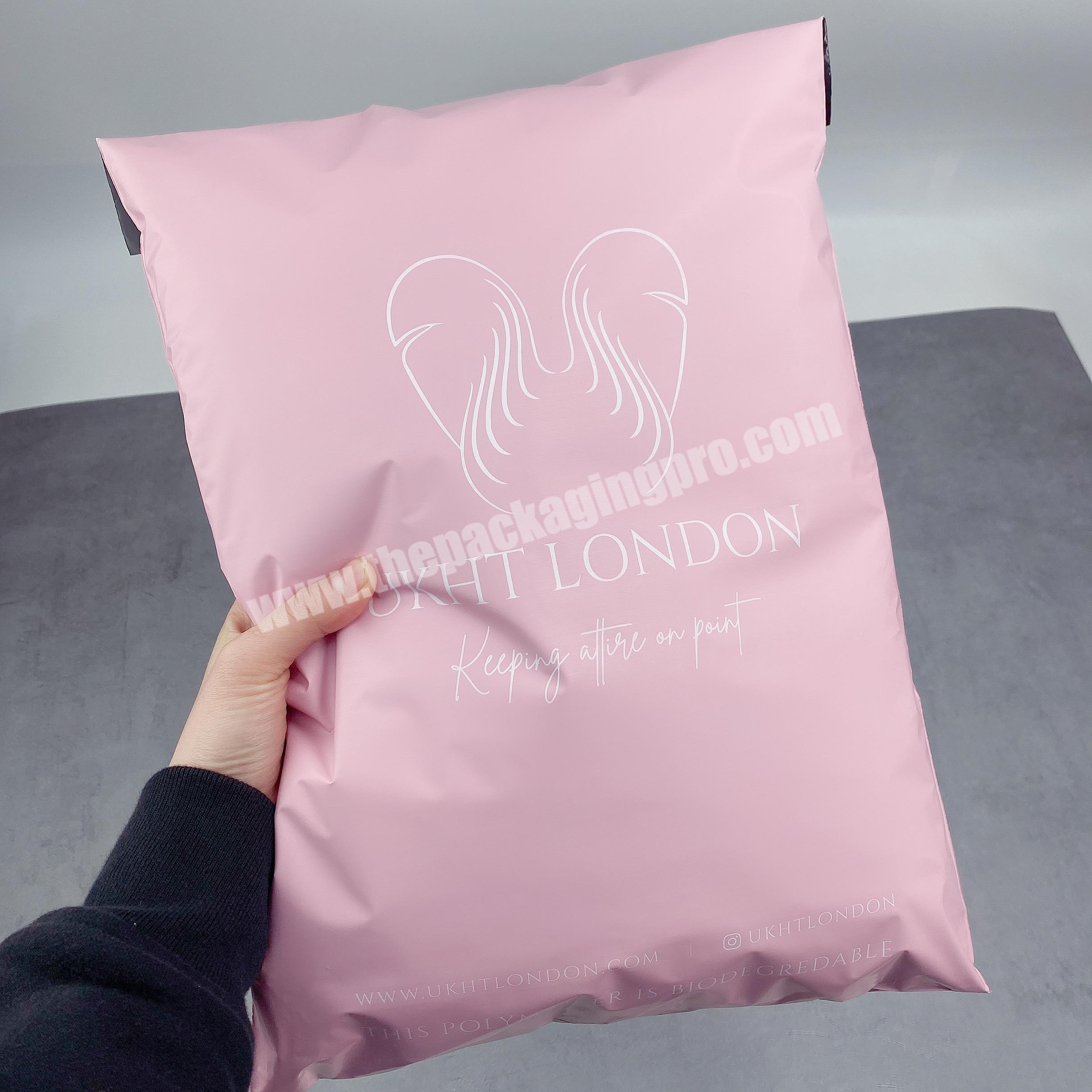 pink  bags with custom logo custom shipping bags poly courier bags with logo for clothing packaging