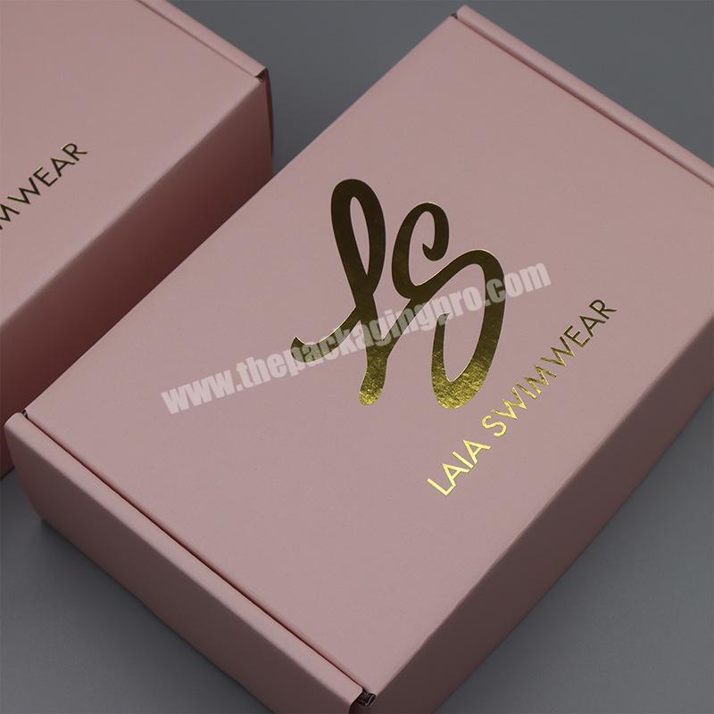 pink kraft custom logo eco mailer box color printed corrugated box mailer for cosmetic clothing packing