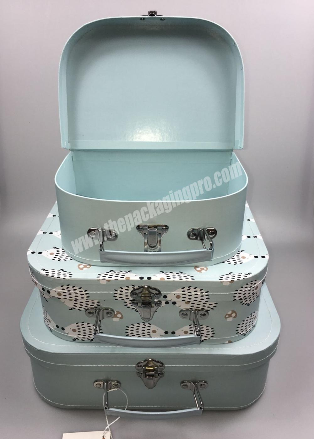 set of 3 paper decorative suitcase box