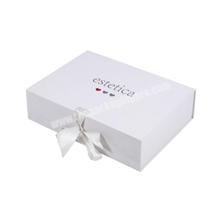 small luxury custom magnetic cardboard cosmetic wedding gift box perfume paper packaging with ribbon factory