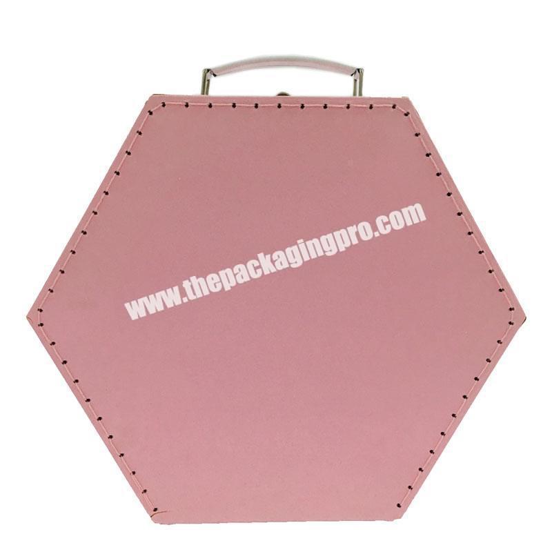 valentine day Hexagon Octagonal red pink  heart shaped cardboard suitcase gift box