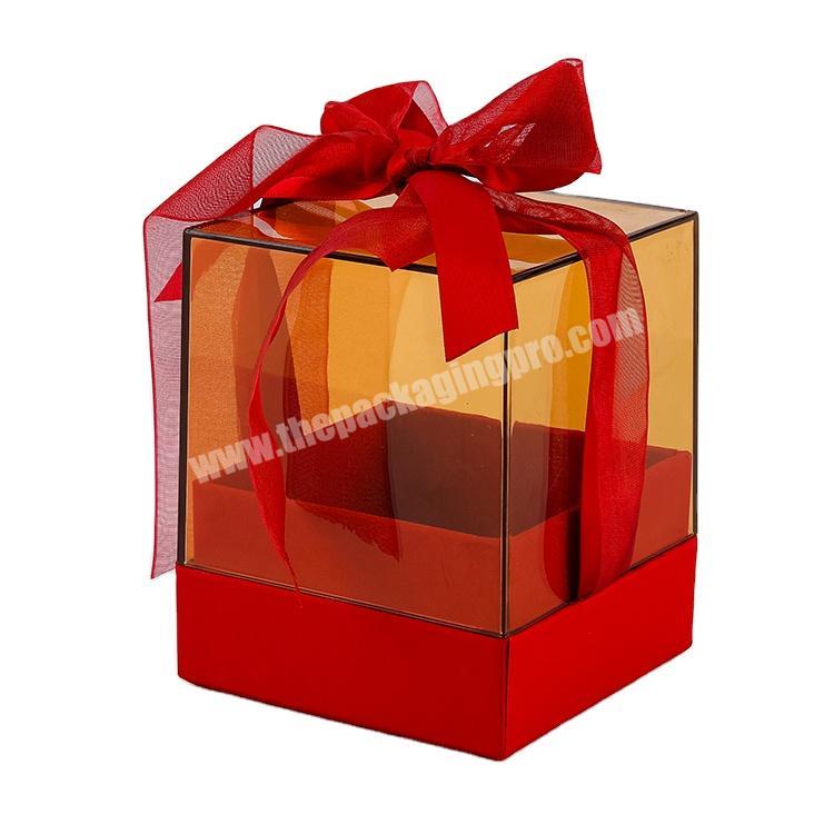 wedding favor candy gift mailer box With Pink Red Ribbon Chocolate Packing Decoration For Party Supplies Heaven and Earth Boxes