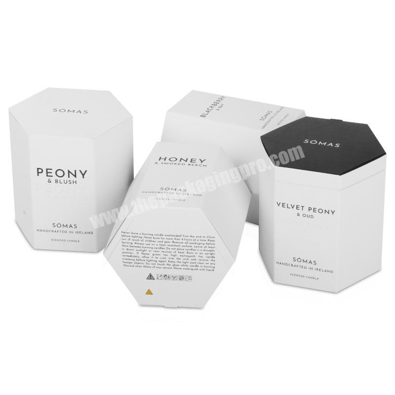 Hexagon Box Custom Luxury Creative Gold Foil Hexagon Unique Shape paper box for Cosmetic jar
