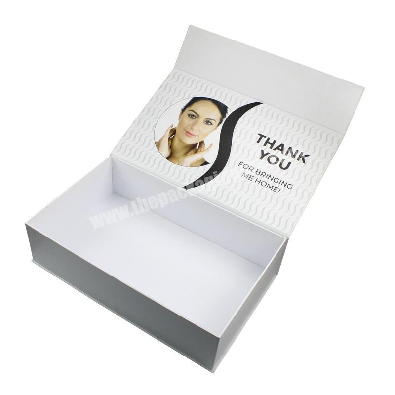 white luxury magnetic lid box open gift packaging box