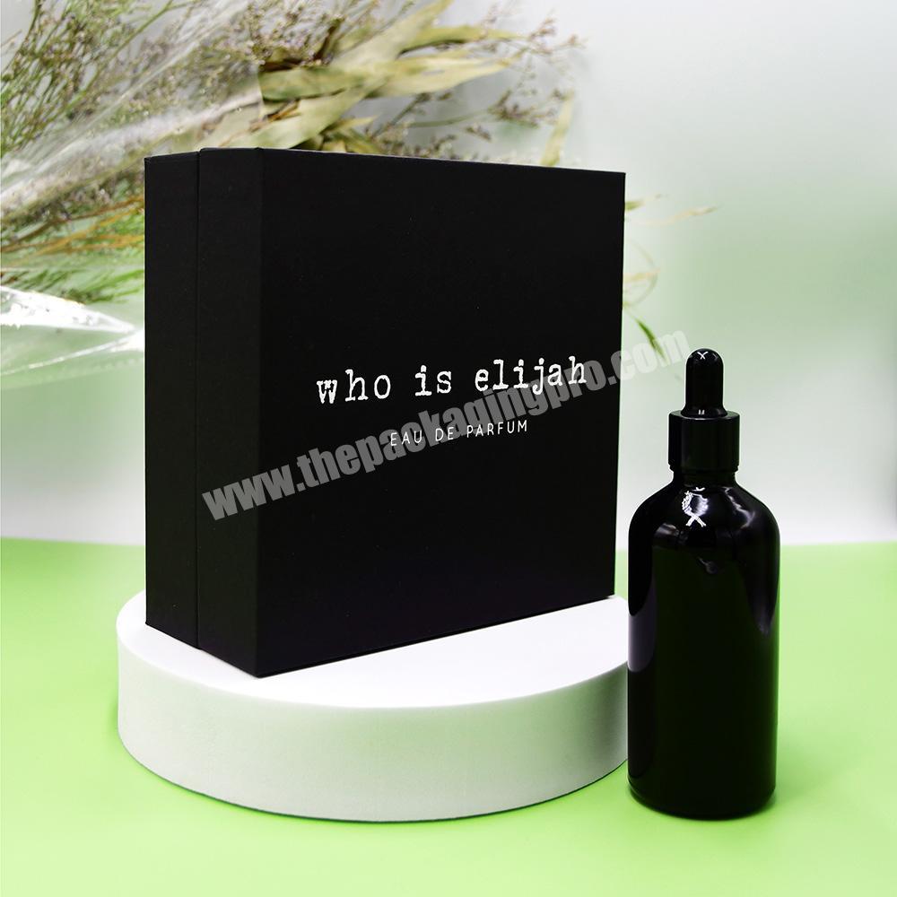 wholesale custom logo printing 2 piece lid essential oil rigid paper eco packaging box lift off lid box