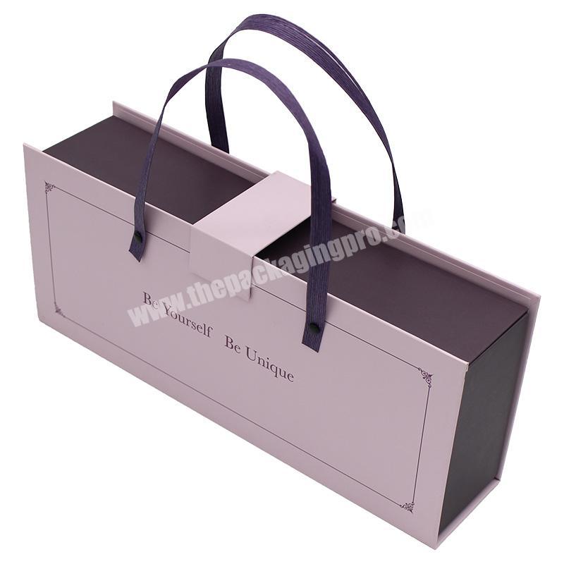 wholesale custom print logo exquisite gift packaging box with handle