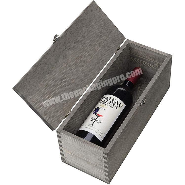 wholesale customized single bottle unfinished  wooden box wine packaging case