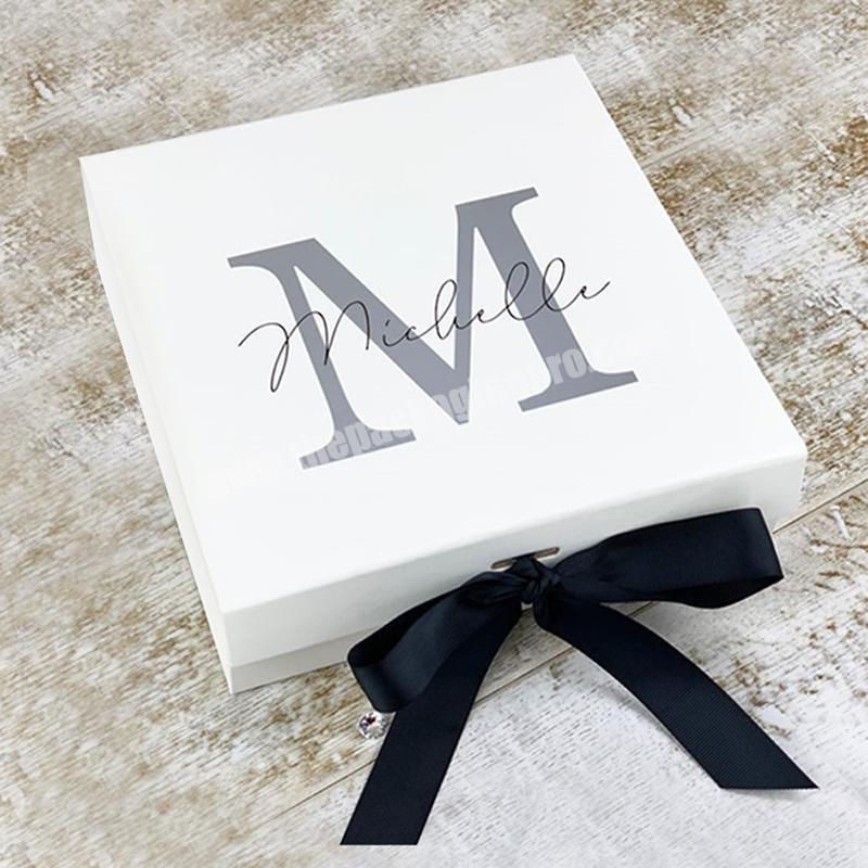 will you be my bridesmaid Gift White Boxes Custom Cardboard Magnetic Folding Silver Rose Gold Jewelry Bridesmaid Proposal Box