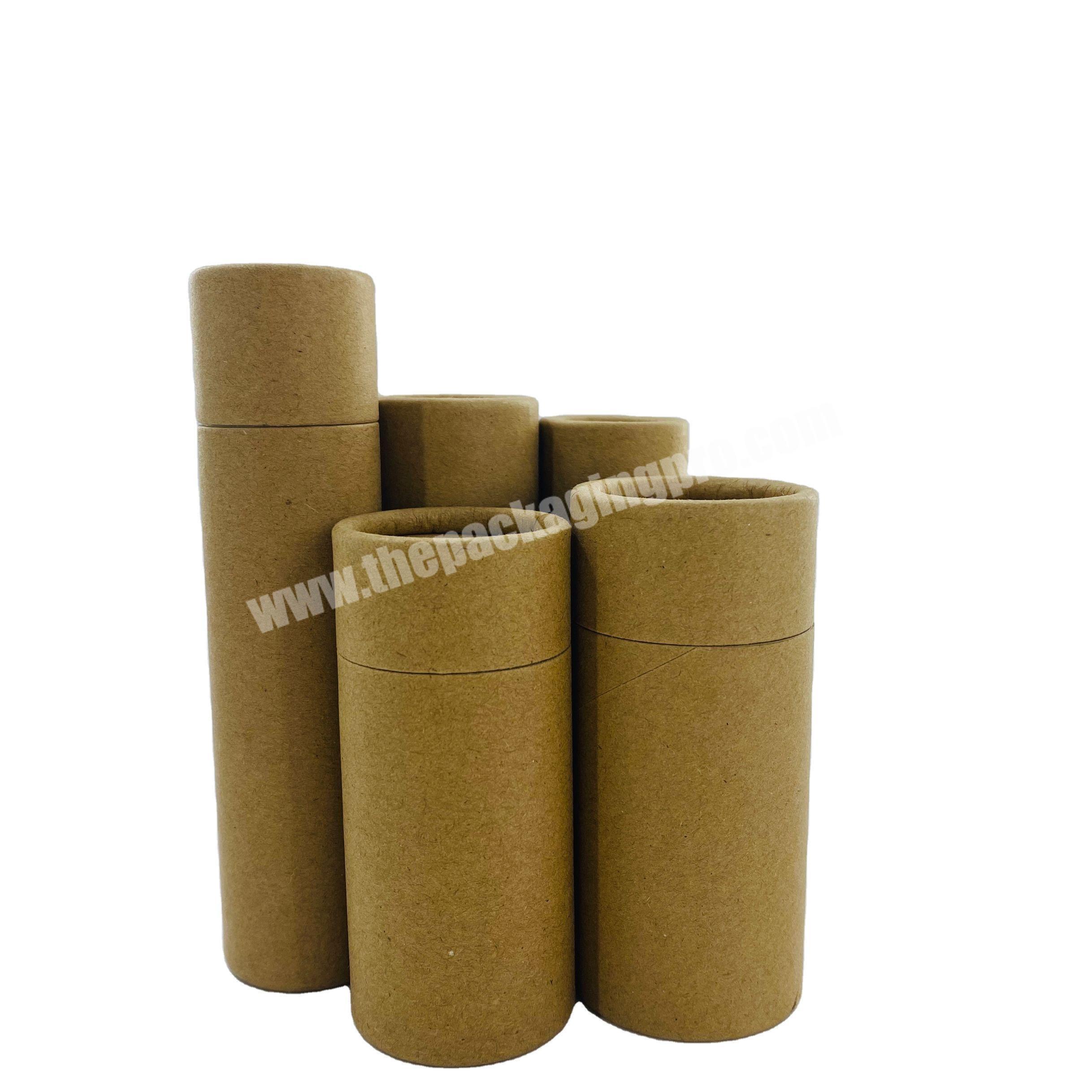 0.5 oz Biodegradable Round Kraft Cardboard Packaging Deodorant Lip Balm Push Up Paper Tube