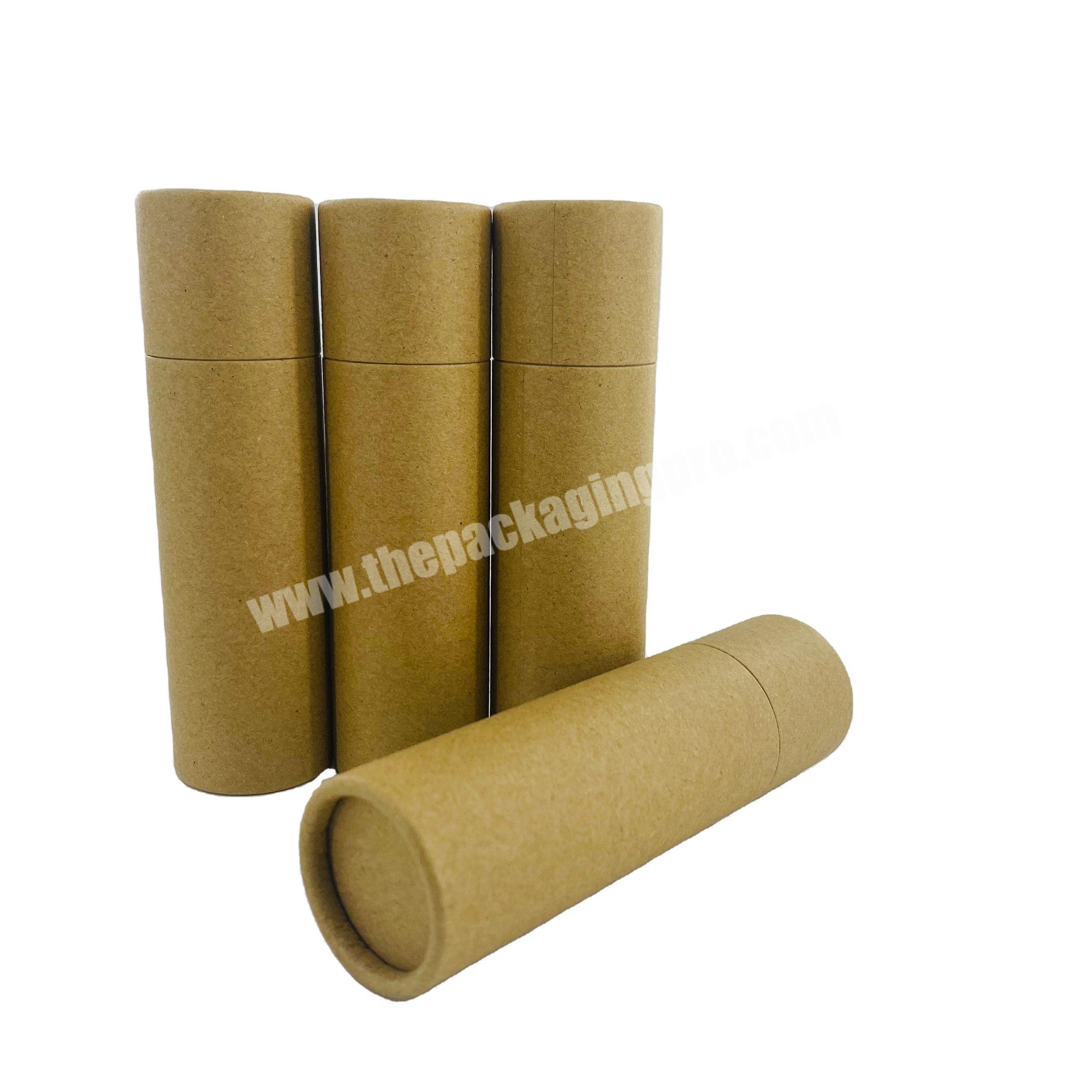 0.5 oz Brown Kraft Push up Paper Tube Deodorant Stick Lip Balm Cardboard Packaging
