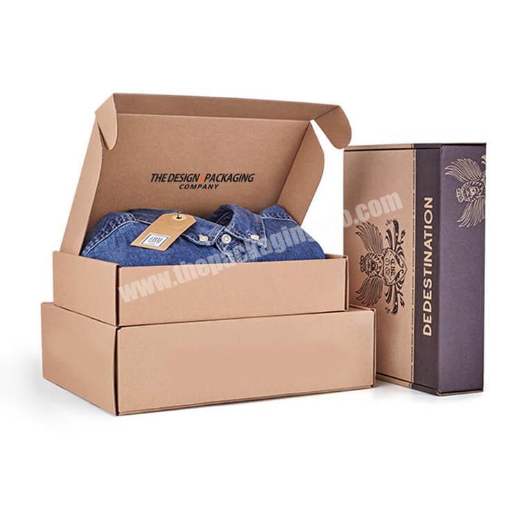 100% Biodegradable custom printed sturdy corrugated cardboard clothes gift boxes, e commerce apparel gift box