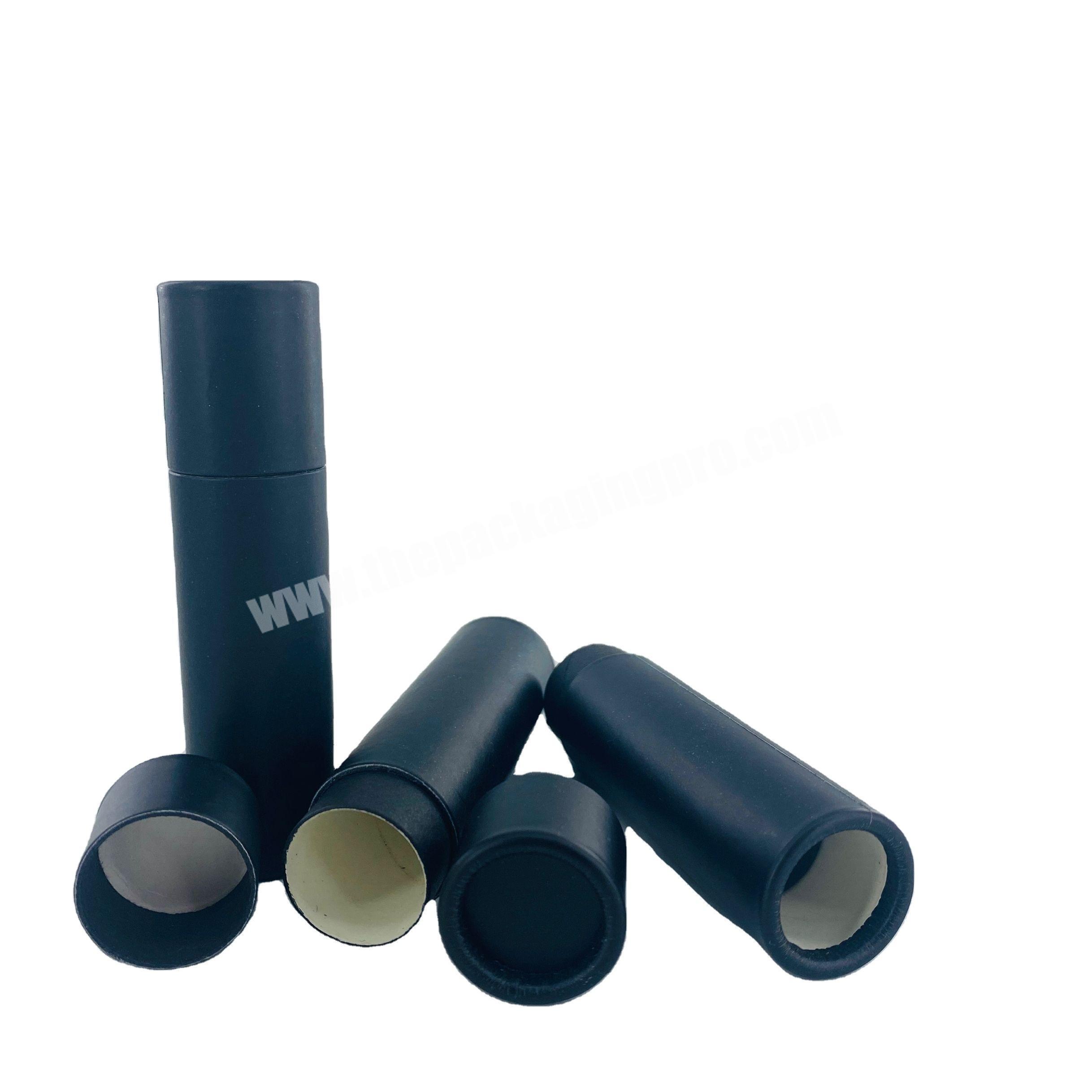 100% Recyclable Black Printing Paper Tube 0.3 oz Cardboard Tube For Lipstick Packaging