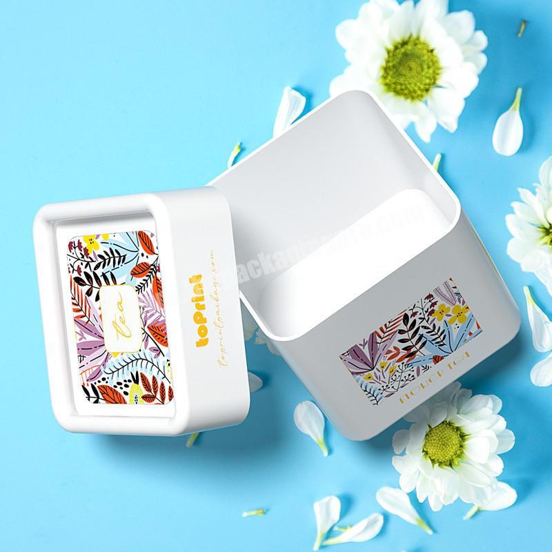 100% Recyclable Jasmine Tea Packaging Tins Rectangle Food Grade Cardboard Tube Box High Tea Packaging
